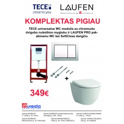 Komplektas pigiau Tece rėmas ir Laufen PRO pakabinamas klozetas