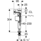 Vandens pripildymo vožtuvas Geberit 340 tipo, apatinis pajungimas, 1/2", plastikinė įmova