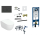 Geberit AquaClean Alba Comfort komplektas su Duofix Sigma WC instaliacine sistema, Sigma 20 Roud mygtuku, matinė juoda spalva