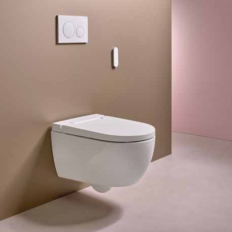 Geberit AquaClean Alba Premium Plius komplektas su Duofix Sigma WC instaliacine sistema, Sigma 20 Round mygtuku, balta spalva
