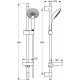 IDEALRAIN L3 dušo komplekto 90 cm B9427AA techninė informacija