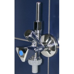 NIL PLUS kombinuotas kampinis ventilis, 1/2x3/8x3/4"