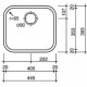 Reginox Colorado L OKG Comfort virtuvės plautuvės 45,5x39,3 cm techniniai duomenys