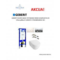 Akcija! Geberit rėmas ir Villeroy&Boch pakabinamas klozetas