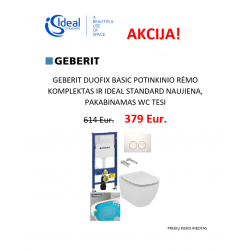 Komplektas Geberit rėmas ir IdealStandard Tesi klozetas