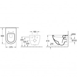 Villeroy*Boch SUBWAY 2.0, rimless, slim dangtis